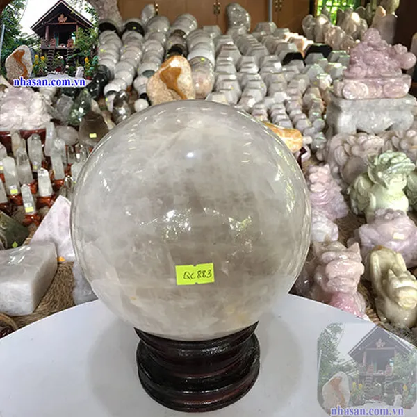 Quả cầu đá thạch anh 16cm-6.8kg-QC883