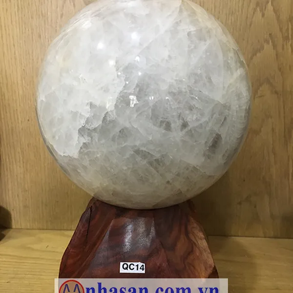 Quả cầu thạch anh trắng 16.5kg-QC14