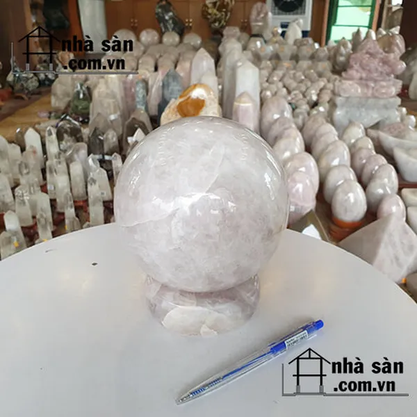 Quả cầu thạch anh trắng 12cm-5.5kg-QC540