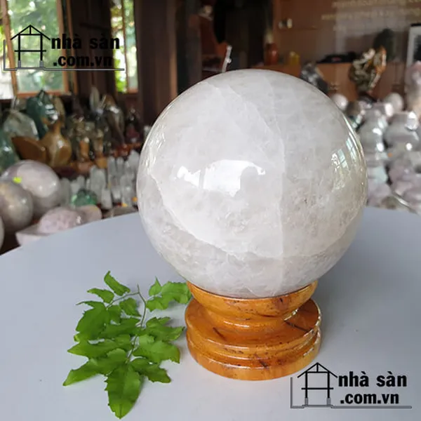 QUẢ CẦU ĐÁ THẠCH ANH TRẮNG QC659
