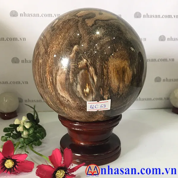 QUẢ CẦU GỖ HÓA THẠCH QC-59