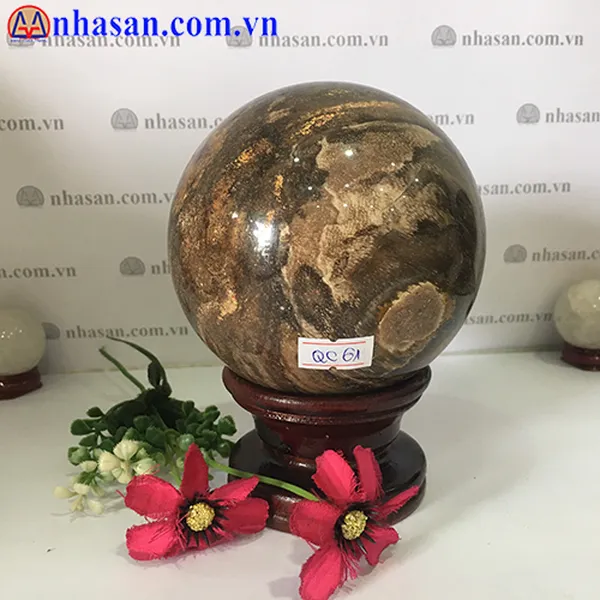 QUẢ CẦU GỖ HÓA THẠCH QC-61