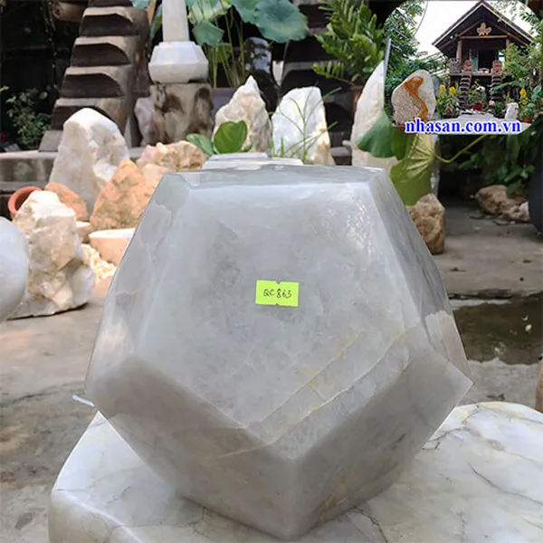 Quả cầu 12 mặt 22cm-15kg đá thạch anh tự nhiên phong thủy QC863