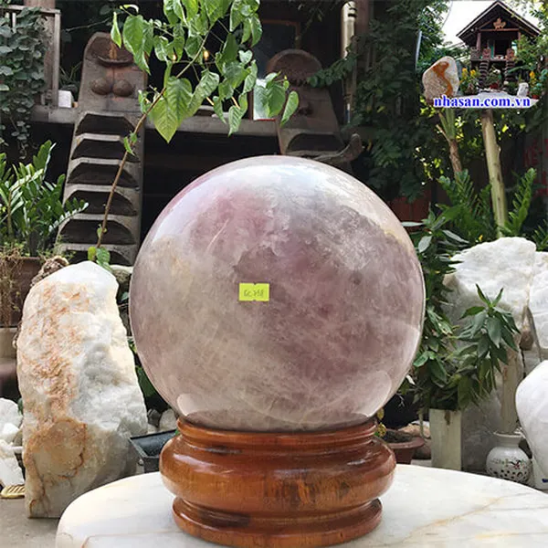 Quả cầu thạch anh hồng 26cm - 25.5kg - QC758