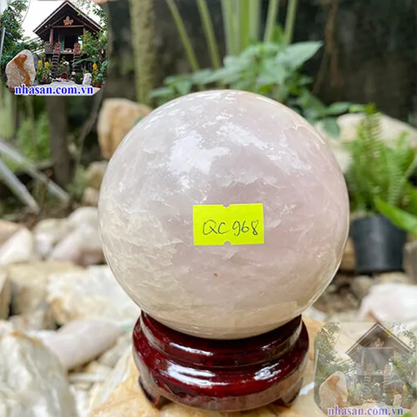 Quả cầu thạch anh hồng 10cm-1.32kg-QC968