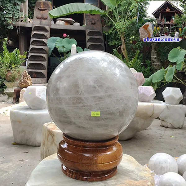 Quả cầu thạch anh trắng 28cm - 28kg - QC846