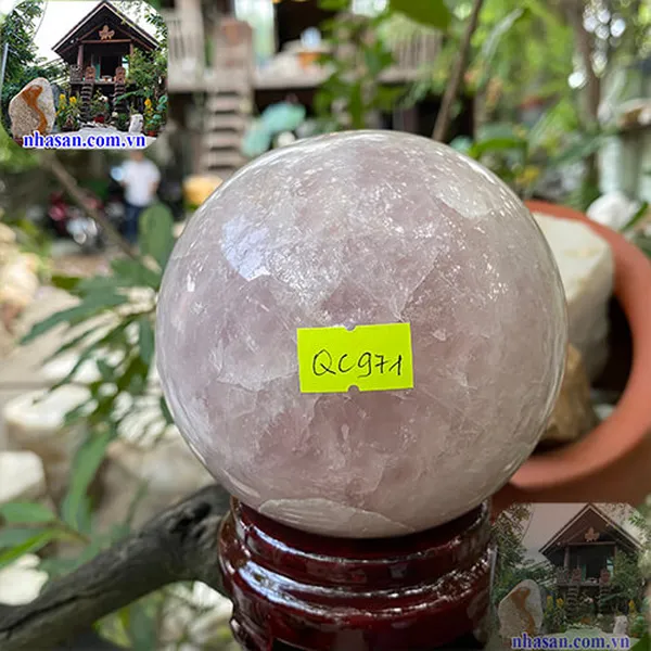 Quả cầu thạch anh phong thủy 10cm-1.44kg-QC971