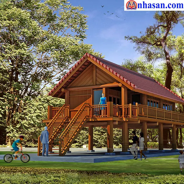 Quán cà phê, nhà hàng, nhà ở nhà sàn tây nguyên