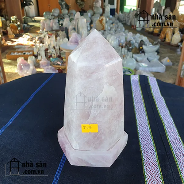 Trụ Đá Lục Giác Đá Thạch Anh Hồng Tự Nhiên T316