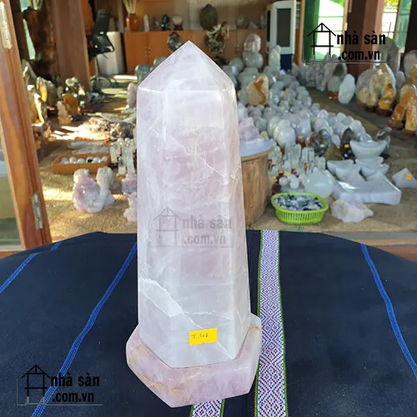 Trụ Đá Lục Giác Đá Thạch Anh Hồng Tự Nhiên T317