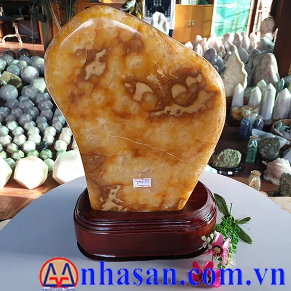 Trụ thạch anh bông vàng 8.2kg, cao 29cm x ngang 19cm - TAV88