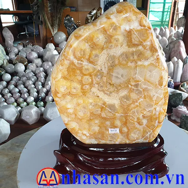 Trụ thạch anh bông vàng 13kg, cao 34cm x ngang 23.5cm - TAV96