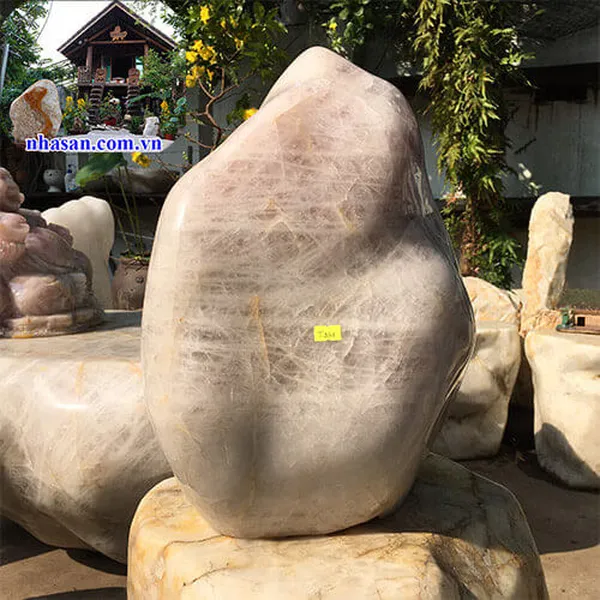 Trụ đá thạch anh hồng 45kg, cao 44cm x ngang 32cm x dày 20cm - T461