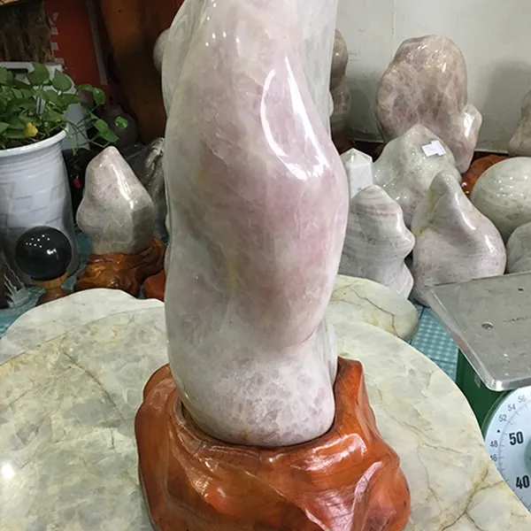 Trụ đá thạch anh hồng 18kg, cao 50cm - T3