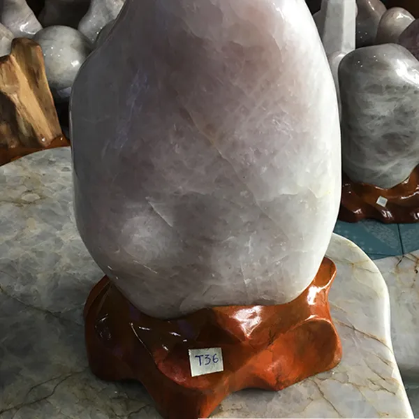 Trụ đá thạch anh hồng 16kg, cao 40cm - T36