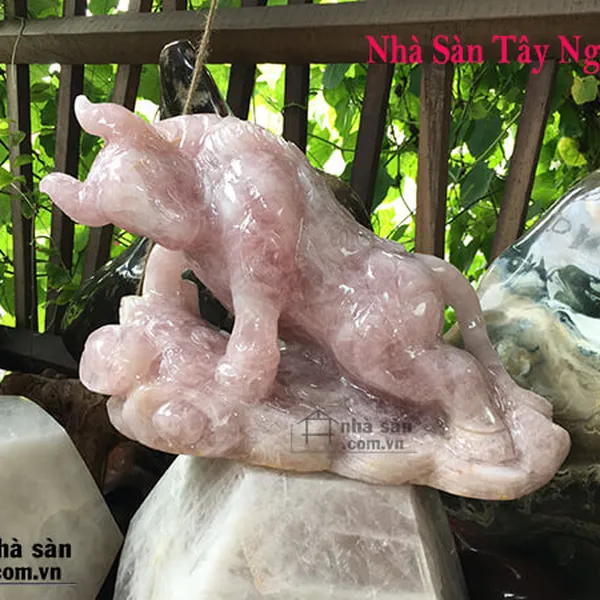 Tượng Trâu Đá Thạch Anh Phong Thủy