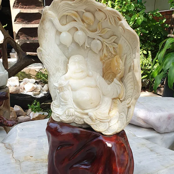 Vỏ Sò Tai Tượng Hóa Thạch Điêu Khắc Tượng Đức Phật Di Lặc