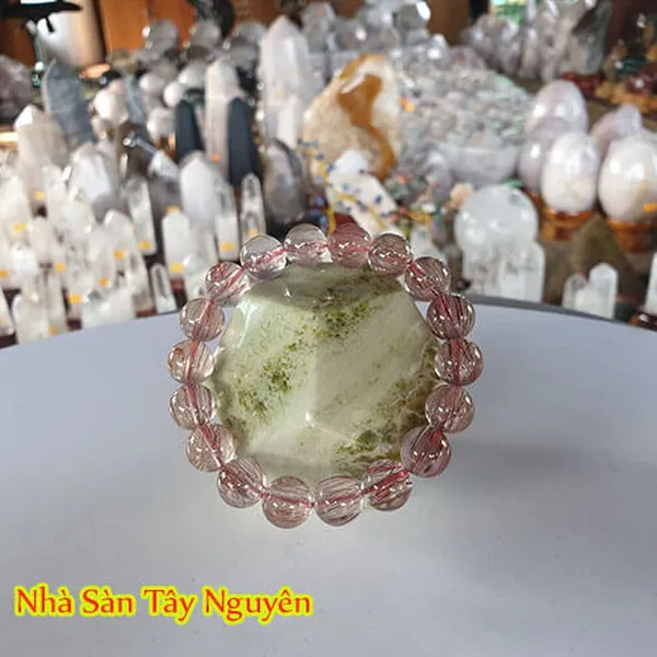Vòng Tay Đá Thạch Anh Tóc Đỏ 12 Ly