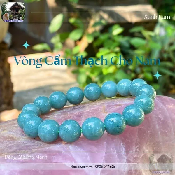 Vòng cẩm thạch cho nam 12ly