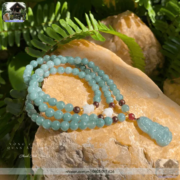 Vòng chuỗi Phật Quan Âm lam ngọc 6ly - Bí quyết thanh tịnh tâm an