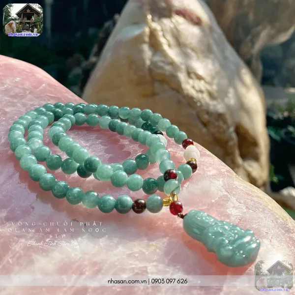 Vòng chuỗi Phật Quan Âm lam ngọc 6ly - Bí quyết thanh tịnh tâm an