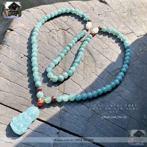 Vòng chuỗi Phật Quan Âm lam ngọc 6ly - Bí quyết thanh tịnh tâm an
