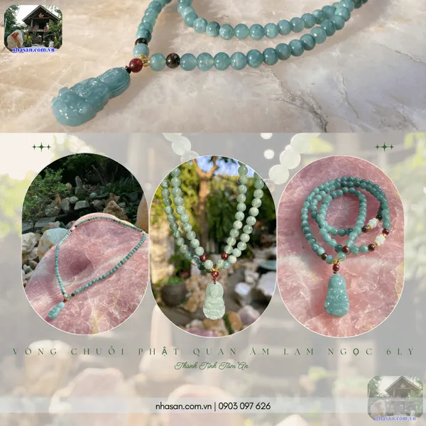 Vòng chuỗi Phật Quan Âm lam ngọc 6ly - Bí quyết thanh tịnh tâm an