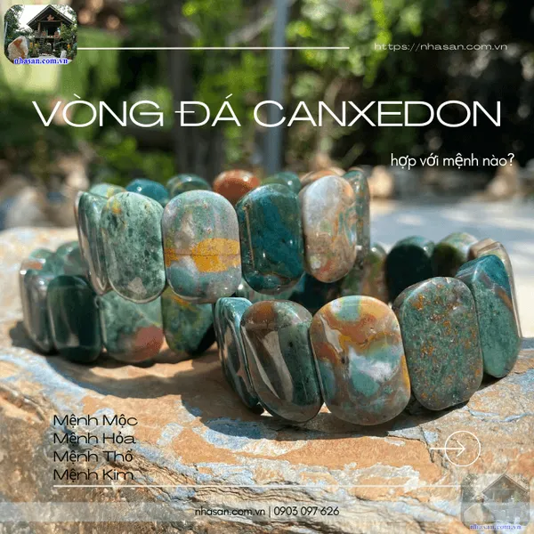 Vòng đá canxedon bản oval 25ly tăng vượng khí