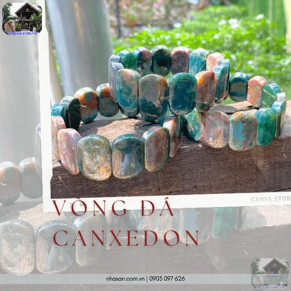Vòng đá canxedon bản oval 25ly tăng vượng khí
