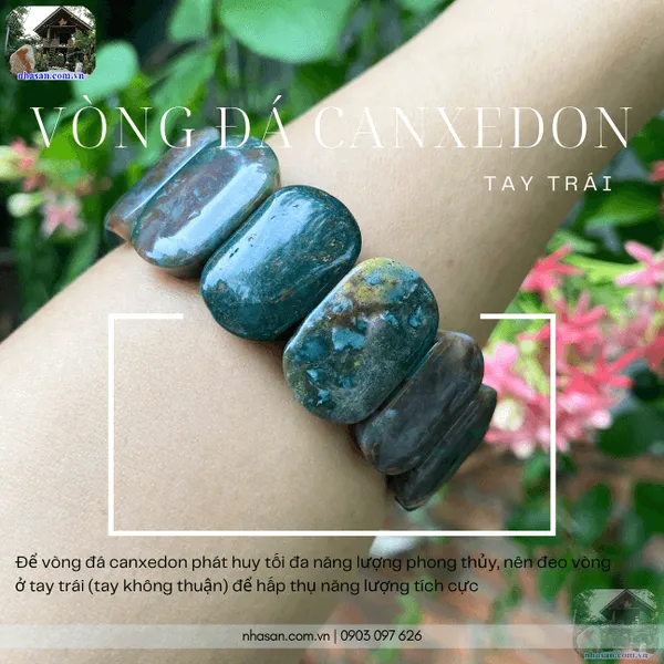Vòng đá canxedon bản oval 25ly tăng vượng khí