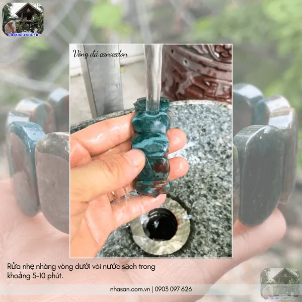 Vòng đá canxedon bản oval 25ly tăng vượng khí