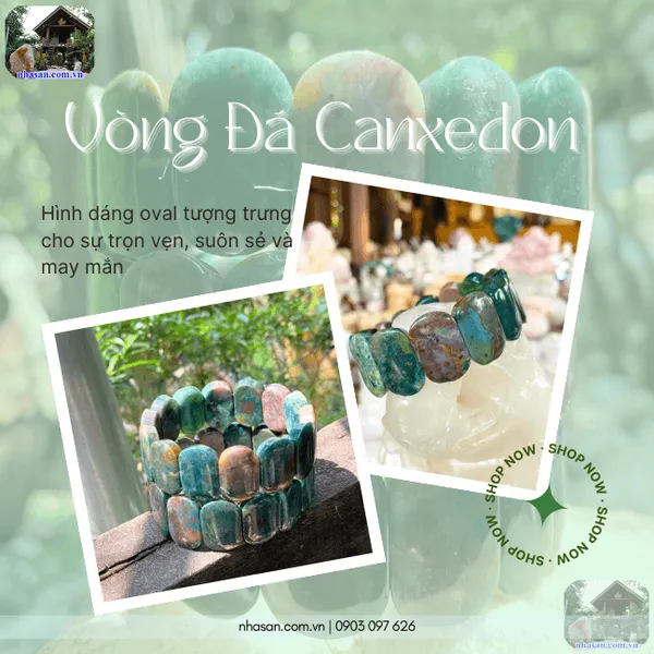 Vòng đá canxedon bản oval 25ly tăng vượng khí