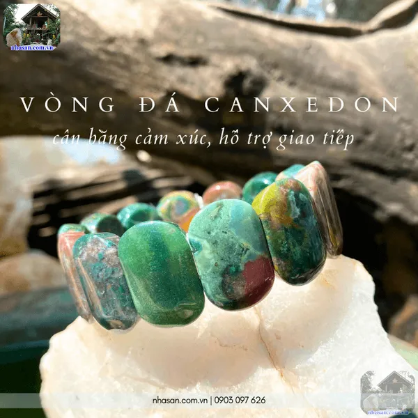 Vòng đá canxedon bản oval 25ly tăng vượng khí