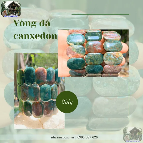 Vòng đá canxedon bản oval 25ly tăng vượng khí