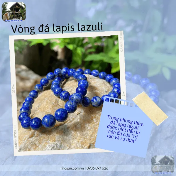 Vòng đá lapis lazuli 8.5ly tăng cường trí tuệ, khai sáng tư duy