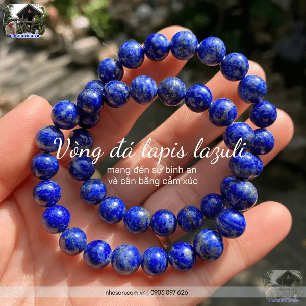 Vòng đá lapis lazuli 8.5ly tăng cường trí tuệ, khai sáng tư duy