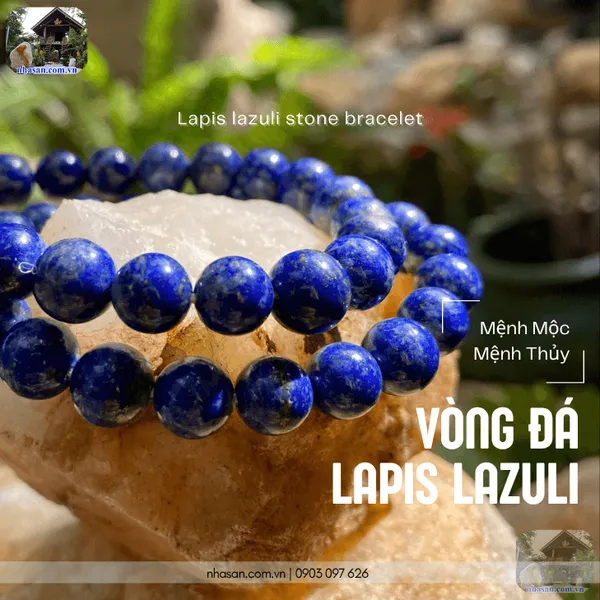 Vòng đá lapis lazuli 8.5ly tăng cường trí tuệ, khai sáng tư duy