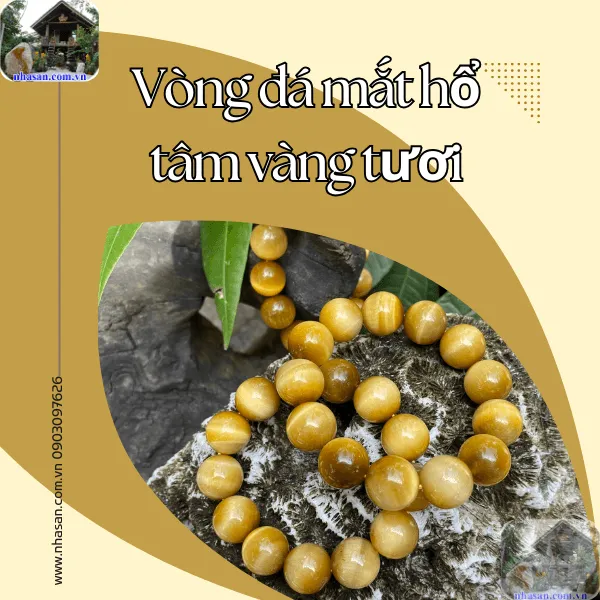 Vòng đá mắt hổ tâm vàng tươi 16ly - Biểu Tượng Của Sức Mạnh, Quyền Lực Và May Mắn