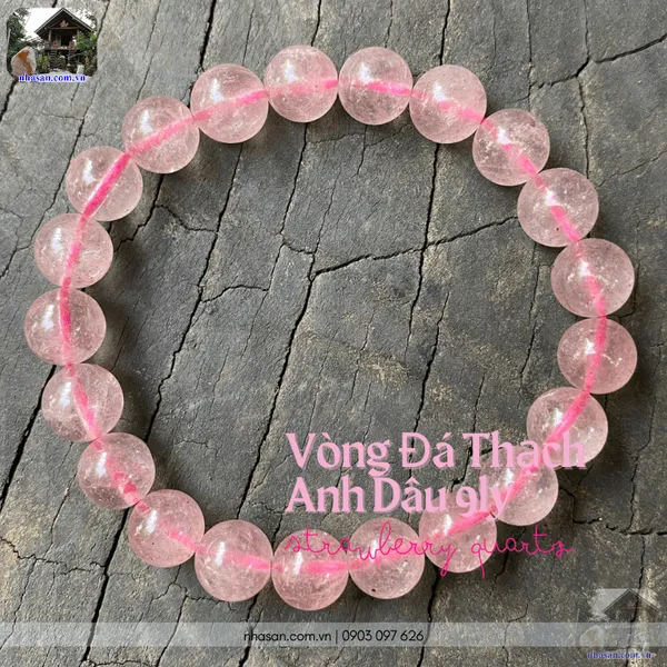 Vòng đá thạch anh dâu 9ly