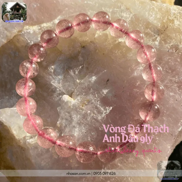 Vòng đá thạch anh dâu 9ly