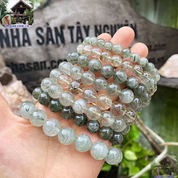 Vòng tay đá thạch anh tóc xanh