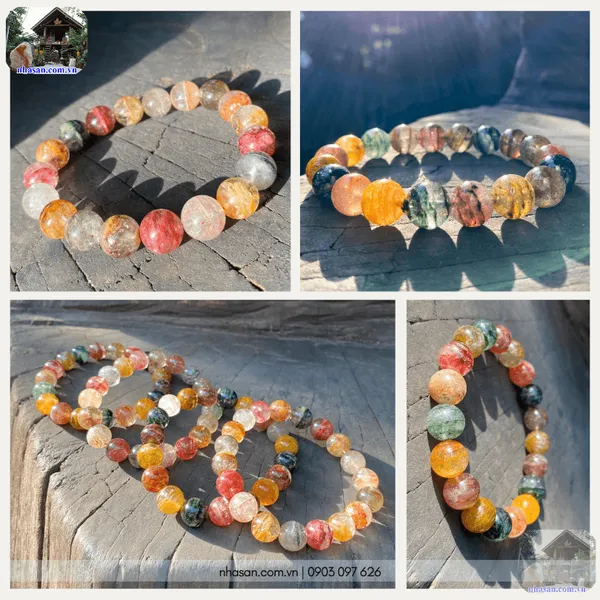 Vòng đá ưu linh ngũ sắc 11ly