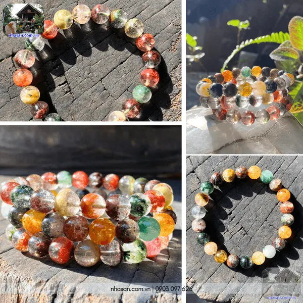 Vòng đá ưu linh ngũ sắc 9ly