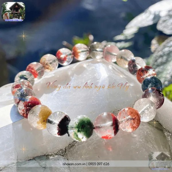 Vòng đá ưu linh ngũ sắc 9ly