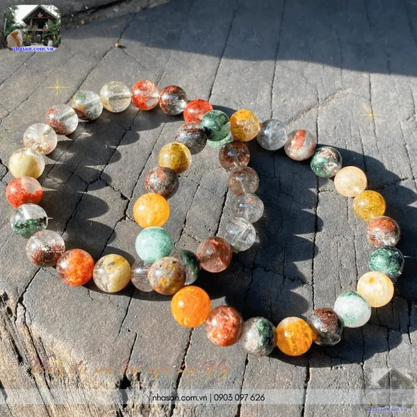 Vòng đá ưu linh ngũ sắc 9ly