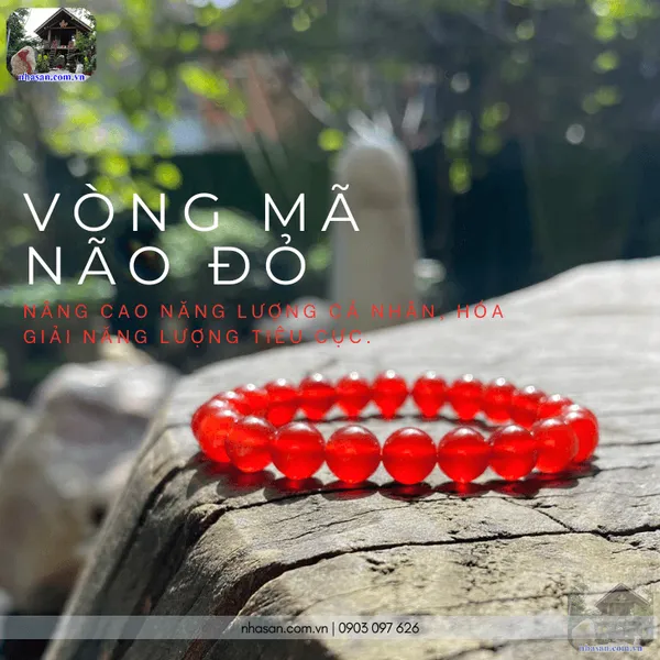 Vòng mã não đỏ 8ly đeo tay hút tài lộc