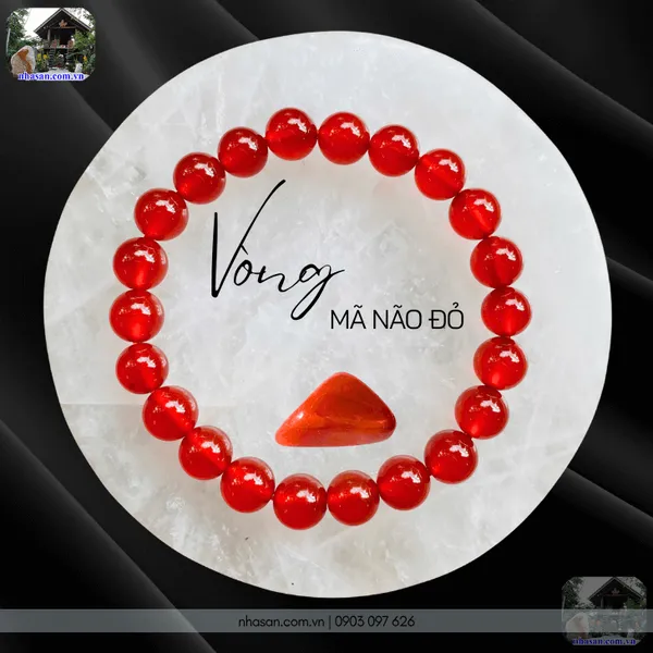 Vòng mã não đỏ 8ly đeo tay hút tài lộc