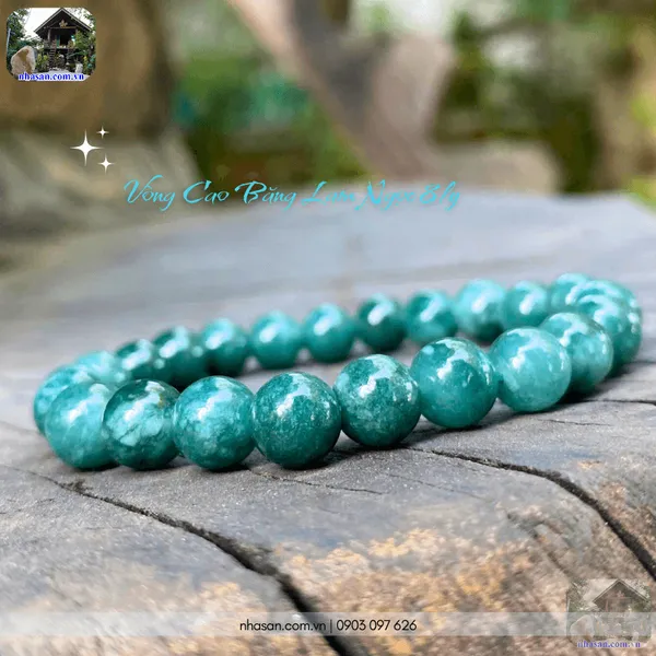 Vòng cao băng lam ngọc 8ly - Tuyệt phẩm thiên nhiên chiêu tài, tụ lộc
