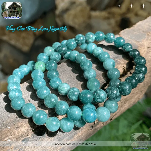 Vòng cao băng lam ngọc 8ly - Tuyệt phẩm thiên nhiên chiêu tài, tụ lộc