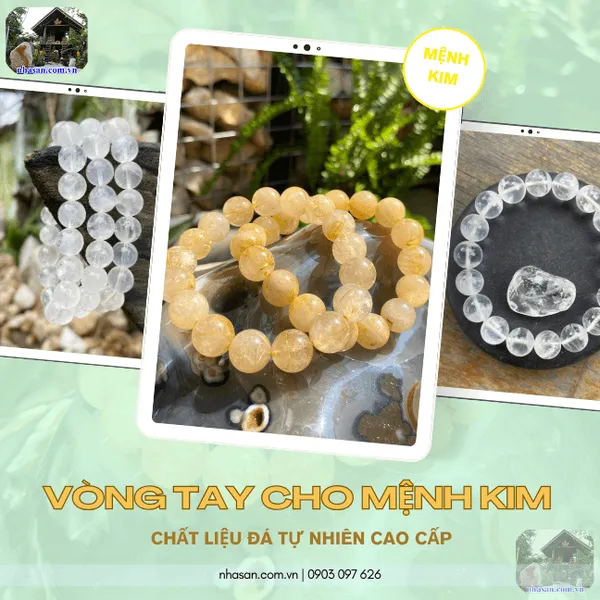 Vòng tay cho mệnh kim đá tự nhiên 11ly, bí quyết nâng cao năng lượng và thu hút tài lộc